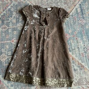 Mini Boden girls short sleeve velor occasion dress